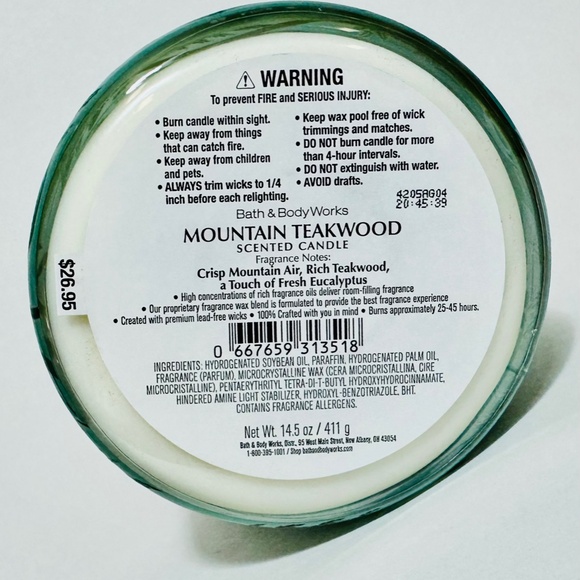 MOUNTAIN TEAKWOOD 3 Wick Candle - Picture 3 of 3